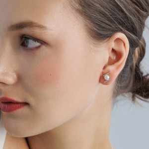 Cercei argint cu perle naturale albe si cristale DiAmanti SK24461E_W-G (Argint 925‰ 1 g.)